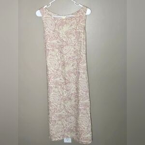 Brooks Brothers Pastel Paisley Bohi Cottagecore 100% Linen Maxi Dress, Medium
